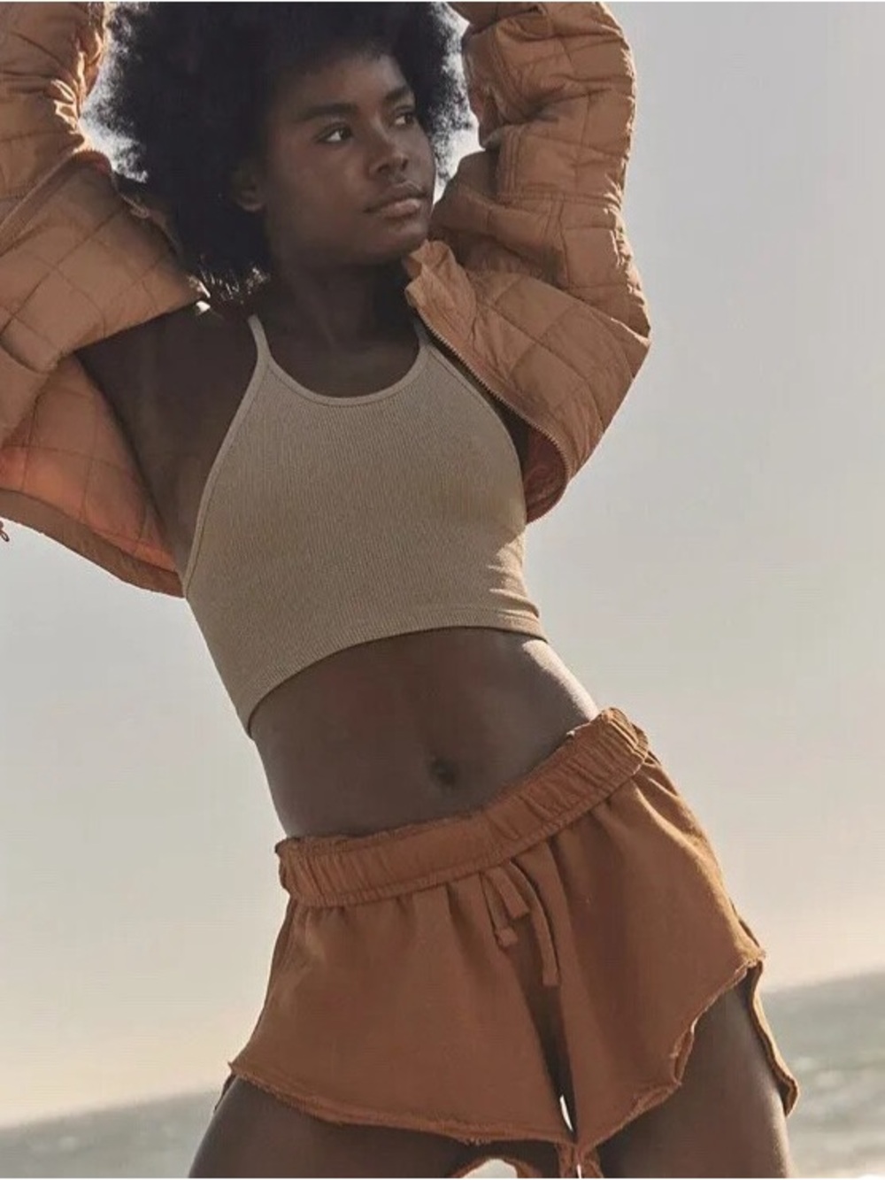 Free People Movement Drop It Low shorts russet orange